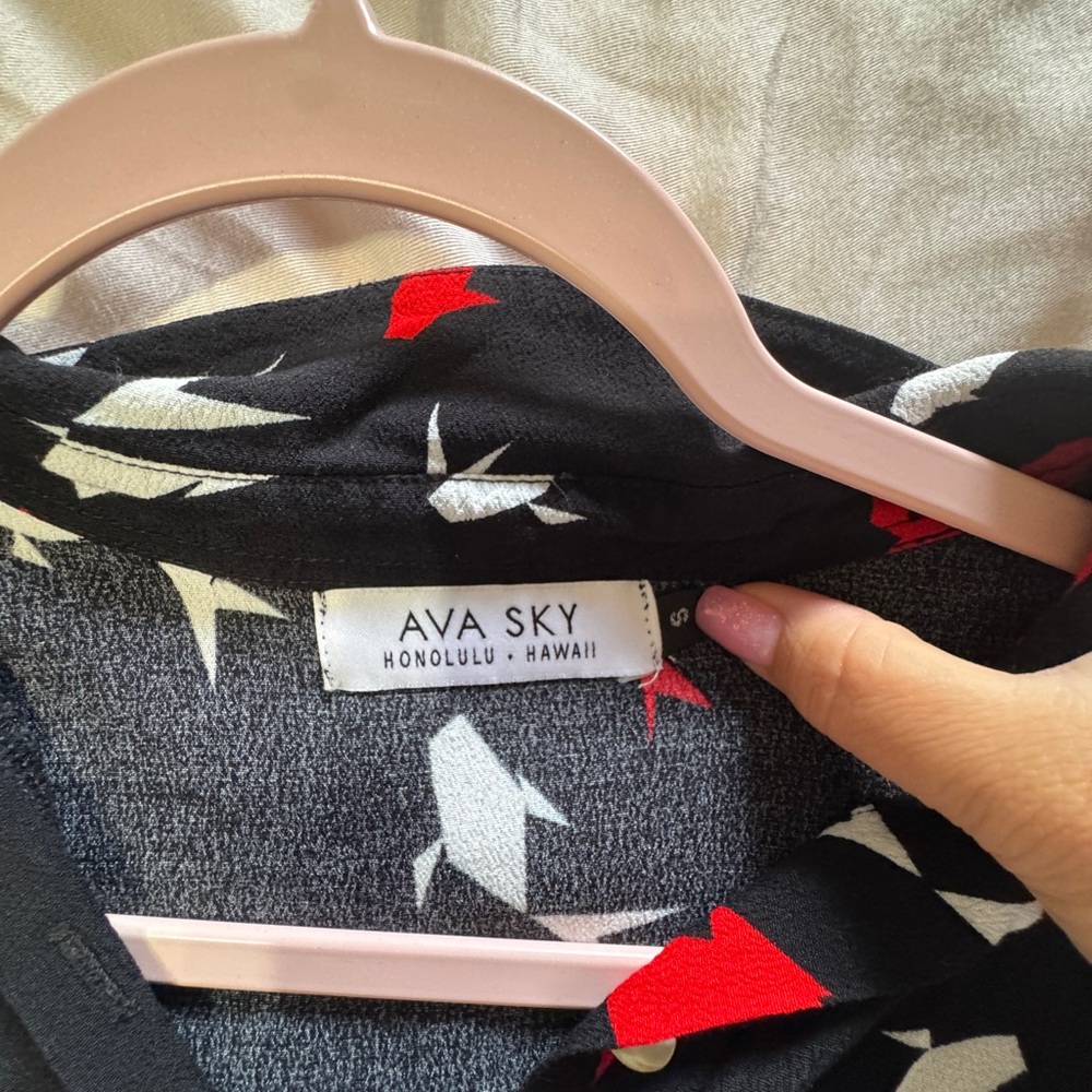 Ava Sky Black Dress with Red and White Accents